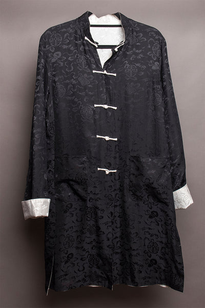 Carole Fraser Three-Quarter Length Reversible Silk Jacket in Black and White