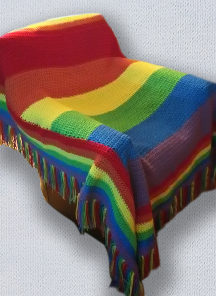 50" x 60" Rainbow Afghan Blanket