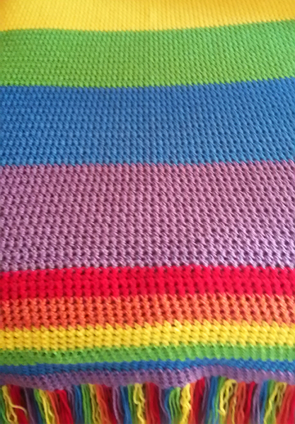 Deluxe 60" x 80" Rainbow Afghan Blanket