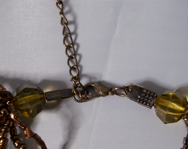 Citrine, Chrome, and Copper multi-strand beaded necklace