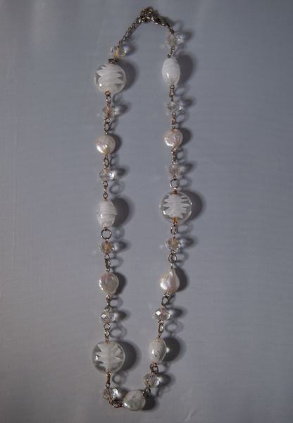 Crystal and shell necklace