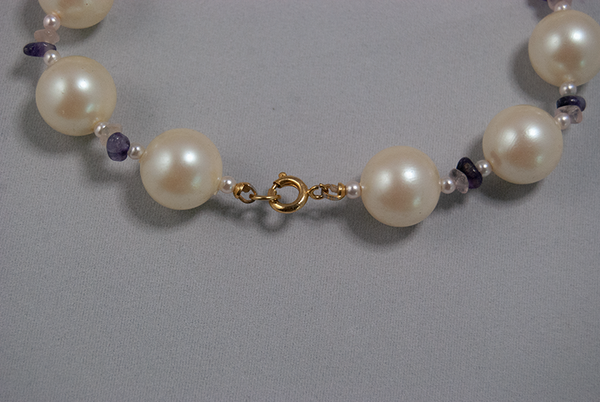 Pearl and amethyst necklace