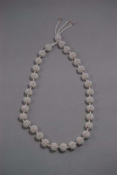 White crochet bead necklace