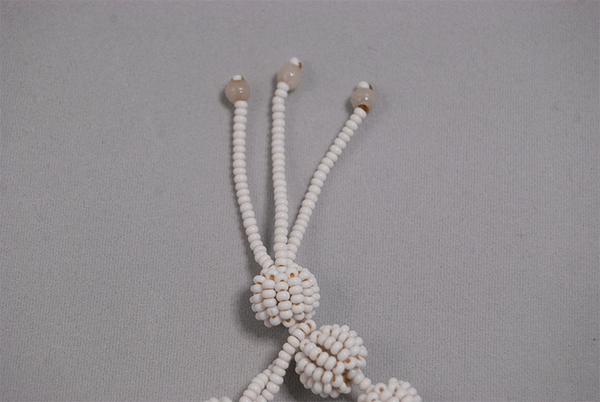White crochet bead necklace