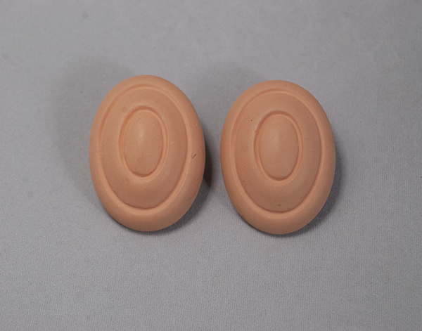 Faux terracotta plastic clip-on earrings