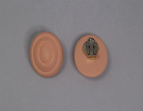Faux terracotta plastic clip-on earrings