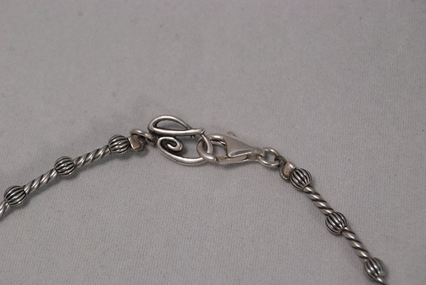 Rose and amber bead twisted chain necklace