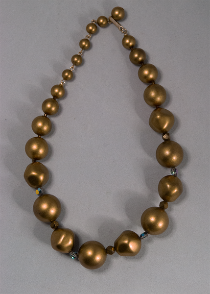 Faux gold bead graduated necklace