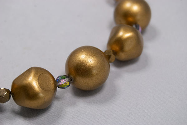 Faux gold bead graduated necklace