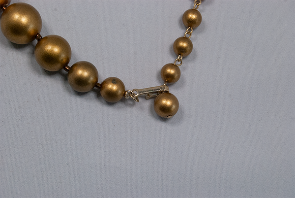 Faux gold bead graduated necklace