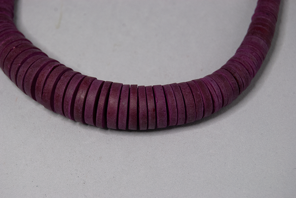 Plum wooden bead graduated necklace