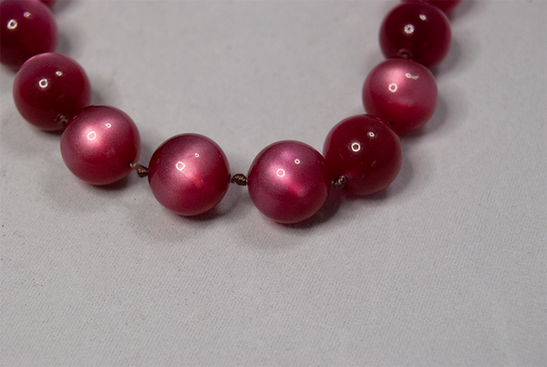 Red glass bead necklace