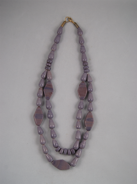 Double strand purple beaded necklace