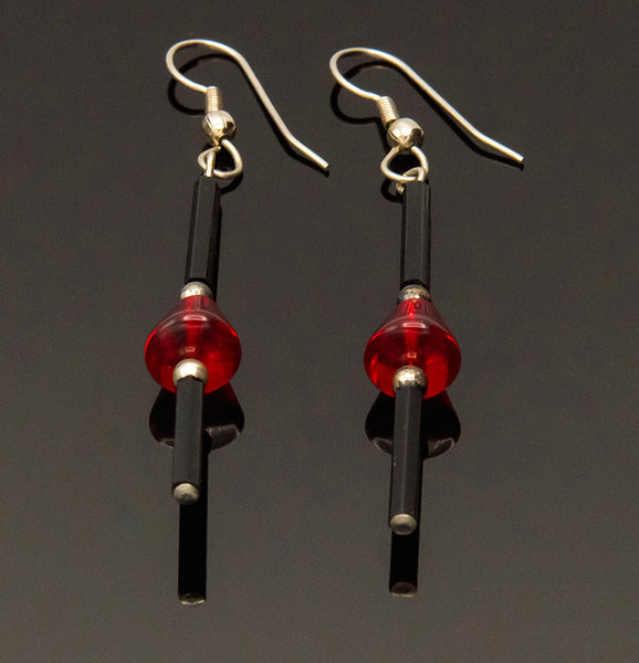 MICIA Creations Red and Black Earrings #103